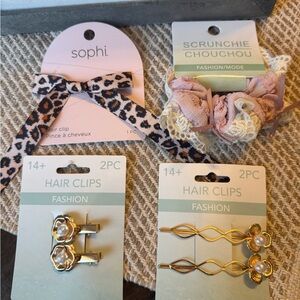 Leopard Print Hair Clip and Scrunchie Set